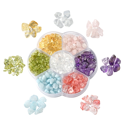 84G 7 Styles Natural & Synthetic Mixed Gemstone Beads Set G-FS0005-60-1
