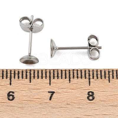 304 Stainless Steel Stud Earring Findings STAS-D389-03C-P-1