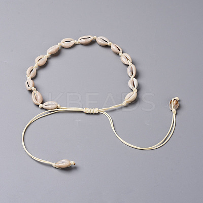 Cowrie Shell Choker Necklaces NJEW-JN02388-01-1