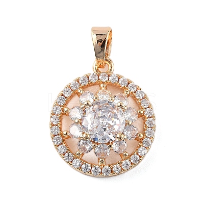 Brass Micro Pave Cubic Zirconia Pendants KK-W795-14KCG-1