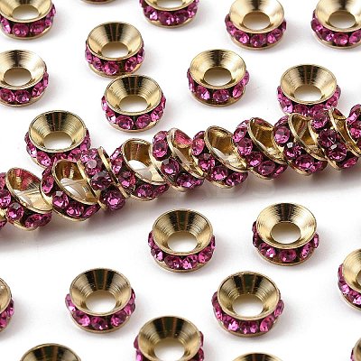 Brass Rhinestone Spacer Beads RB-A020-9mm-24LG-1