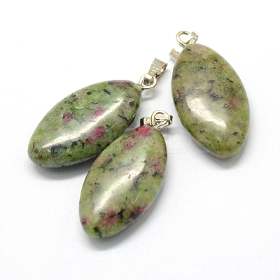 Horse Eye Dyed Natural Ruby in Zoisite Pendants G-Q363-03-1