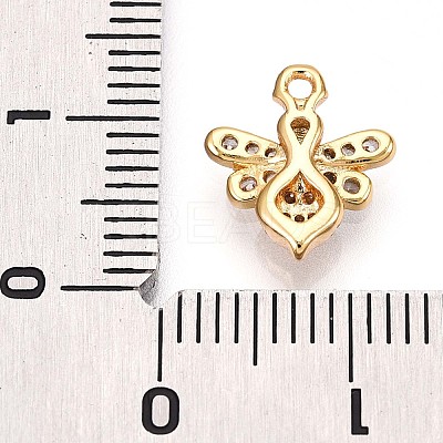 Brass Micro Pave Clear Cubic Zirconia Pendants KK-T075-19G-02-1