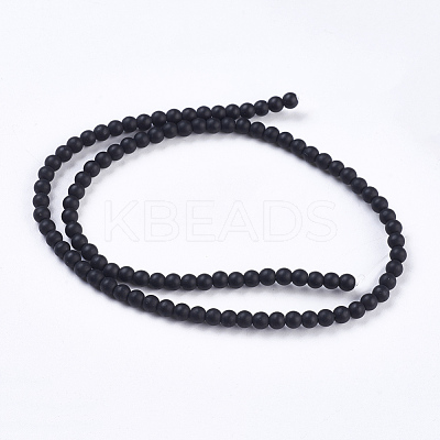 Synthetic Black Stone Bead Strands G-R345-4mm-38-1-1