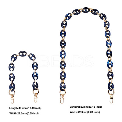 2Pcs 2 Style Resin Bag Handles DIY-GN0001-02B-1