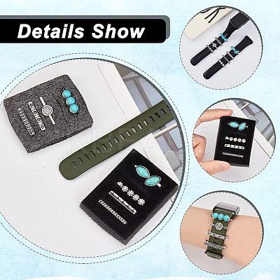8Pcs Synthetic Turquoise Horse Eye Watch Band Charms FIND-NB0003-22-1