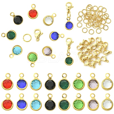 40Pcs 304 Stainless Steel Glass Charms STAS-YW0002-99-1