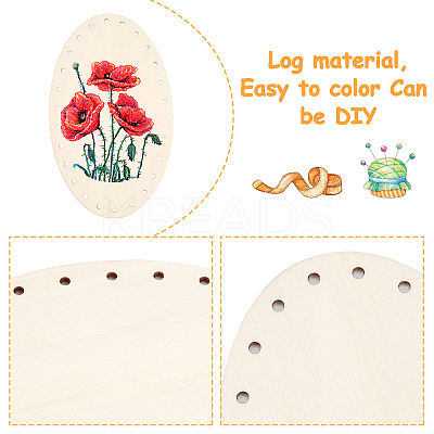 Wooden Knitting Crochet Bottoms Set WOOD-WH0027-15-1