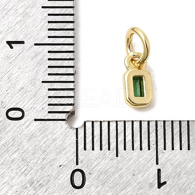 Brass Cubic Zirconia Charms KK-G554-02D-06-1