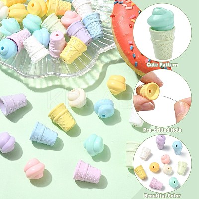 60Pcs 2 Styles Opaque Acrylic Beads SACR-CJ0001-86-1
