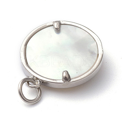 Rack Plating Brass Micro Pave Clear Cubic Zirconia Pendants X-ZIRC-L091-084P-1