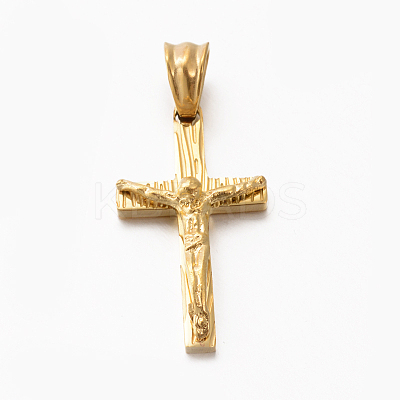 Easter Theme Men's 201 Stainless Steel Crucifix Cross Pendants STAS-F010-21G-1