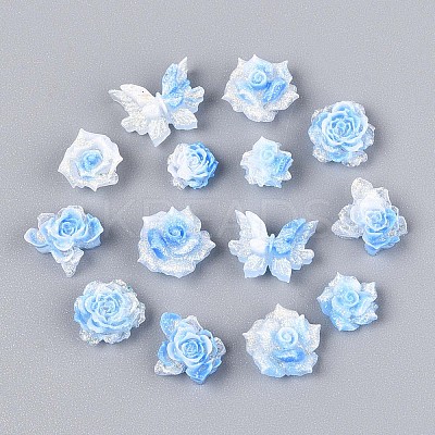 Luminous Flower Resin Cabochons CRES-T025-10F-1