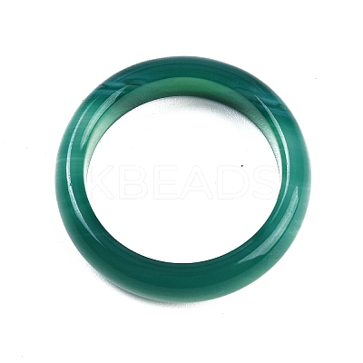Dyed & Heated Natural Striped Agate/Banded Agate Finger Rings for Women RJEW-Z075-02W-1