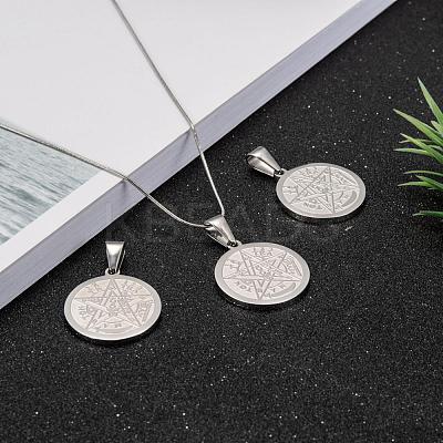 Tarnish Resistant Religion 304 Stainless Steel Flat Round STAS-L123-32-1