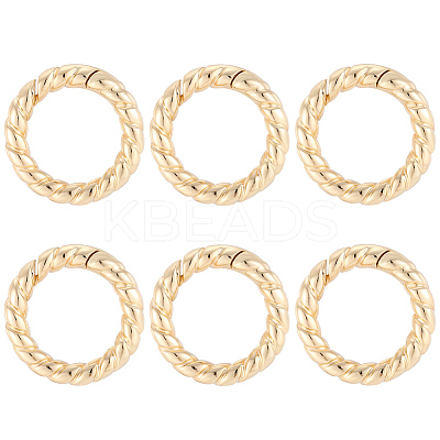 6Pcs Brass Spring Gate Clasps FIND-SC0020-67A-1