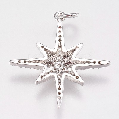 Brass Micro Pave Cubic Zirconia Pendants ZIRC-E145-52P-1