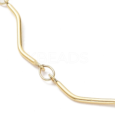 Ion Plating(IP) 304 Stainless Steel Twist Bar Link Chain Necklace X-NJEW-K249-11G-1