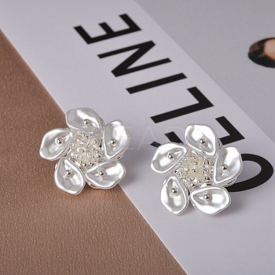 Flower Brass Stud Earring LS-EJEW-L288-006S-1