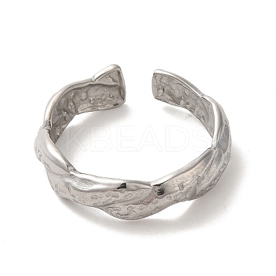 Non-Tarnish 304 Stainless Steel Open Cuff Ring RJEW-C068-03D-P-1