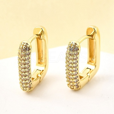Brass Micro Pave Clear Cubic Zirconia Hoop Earrings EJEW-Z121-10G-1