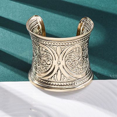 Alloy Arm Cuff Bangles Girl Women AJEW-A063-03G-1