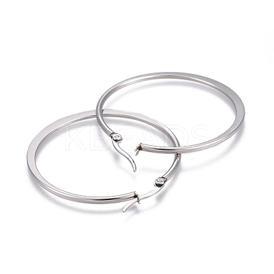 Tarnish Resistant 201 Stainless Steel Hoop Earrings EJEW-A052-27B-1