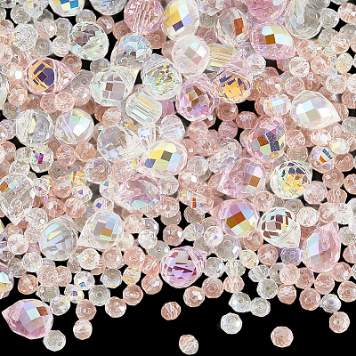 114Pcs Transparent Electroplate Glass Beads GLAA-PA0001-17B-1