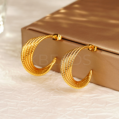 Vintage 304 Stainless Steel Geometric Twisted Stud Earrings for Women's Daily Wear UW3802-1