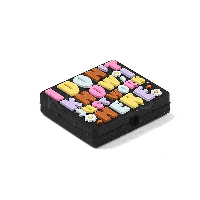 Rectangle Food Grade Eco-Friendly Silicone Focal Beads SIL-C006-01B-1