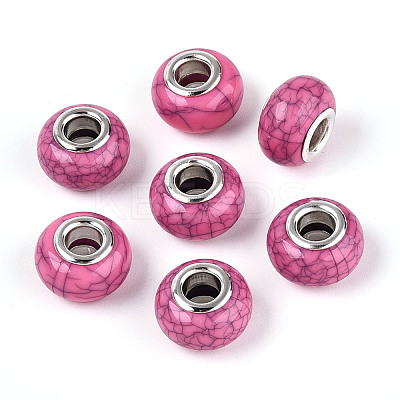 Imitation Turquoise Style Resin European Beads OPDL-Q132-07-1