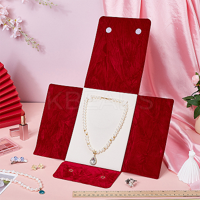 Portable Travel Velvet Pearl Necklaces Flap Carring Cases TP-WH0025-01B-1