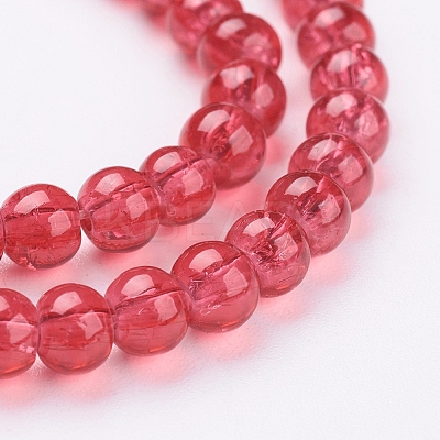 Spray Painted Crackle Glass Beads Strands LS-CCG-Q001-4mm-13-1