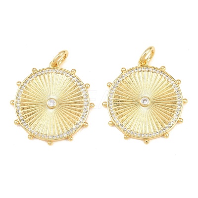 Brass Micro Pave Cubic Zirconia Pendants X-KK-C162-062G-02-1