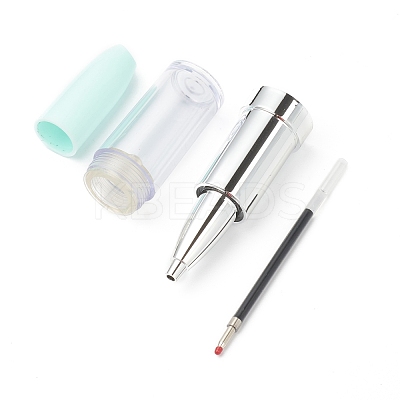 Lipstick Shape Empty Tube Black Ink Ballpoint Pens DIY-H123-A02-1
