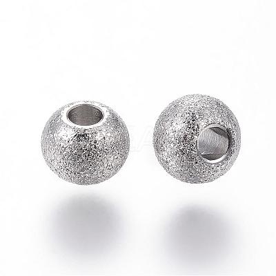 Tarnish Resistant 304 Stainless Steel Textured Beads STAS-P108-06P-1