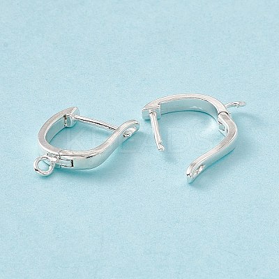 Brass Hoop Earring Findings with Latch Back Closure KK-A172-19S-1