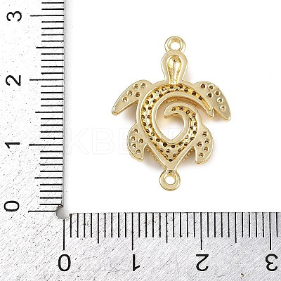 Summer Brass Micro Pave Clear Cubic Zirconia Sea Animal Connector Charms KK-C114-29A-G-1