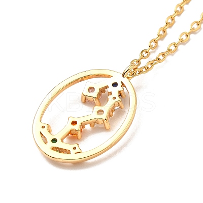 Colorful Cubic Zirconia Constellation Pendant Necklace NJEW-H166-01K-1