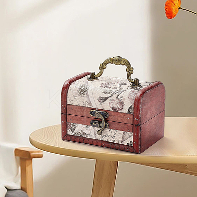 CutHollow 1Pc Vintage Wooden Jewelry Box AJEW-CL0001-12C-1