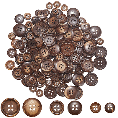 150Pcs 3 Styles 4-Hole Coconut Buttons DIY-CY0001-48-1