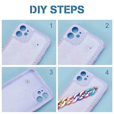 Acrylic Curb Chain for DIY Keychains HJEW-PH0001-28-1