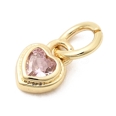 Brass Cubic Zirconia Charms KK-G554-02C-03-1