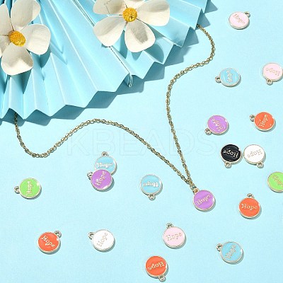 40Pcs 8 Colors Alloy Enamel Pendants ENAM-CJ0004-64-1