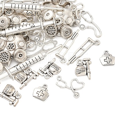 40Pcs 8 Styles Medical Theme Tibetan Style Alloy Pendants TIBEP-YW0001-92-1
