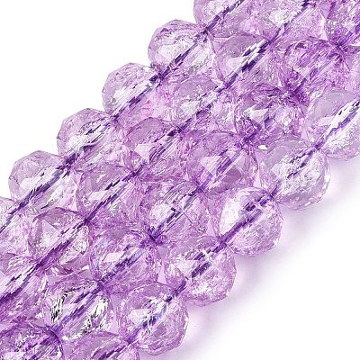Crackle Transparent Glass Beads Strands GLAA-N063-10mm-13-1