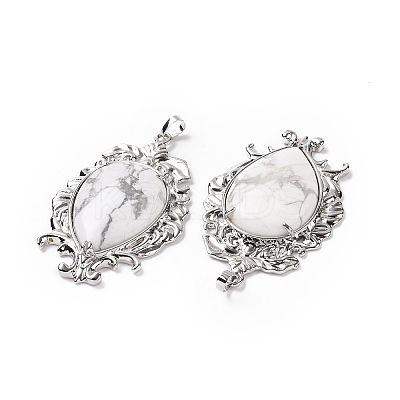 Natural Howlite Big Pendants G-P496-01P-22-1