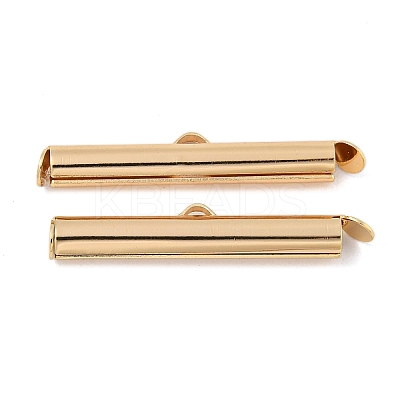 Brass Slide On End Clasp Tubes KK-N254-119G-05-1