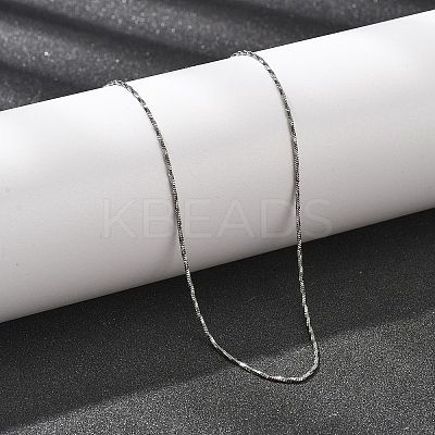 1MM 304 Stainless Steel Twisted Square Snake Chain Necklaces for Women NJEW-B131-09P-1