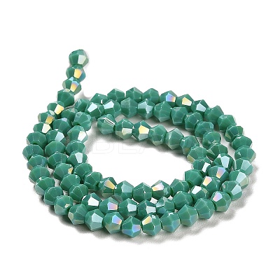 Opaque Solid Color Electroplate Glass Beads Strands GLAA-F029-P4mm-A07-1